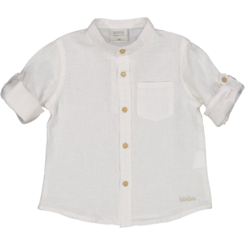 CAMICIA ALLA COREANA IN MISTO LINO