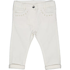 PANTALONE DRILL CON MEZZE PERLE