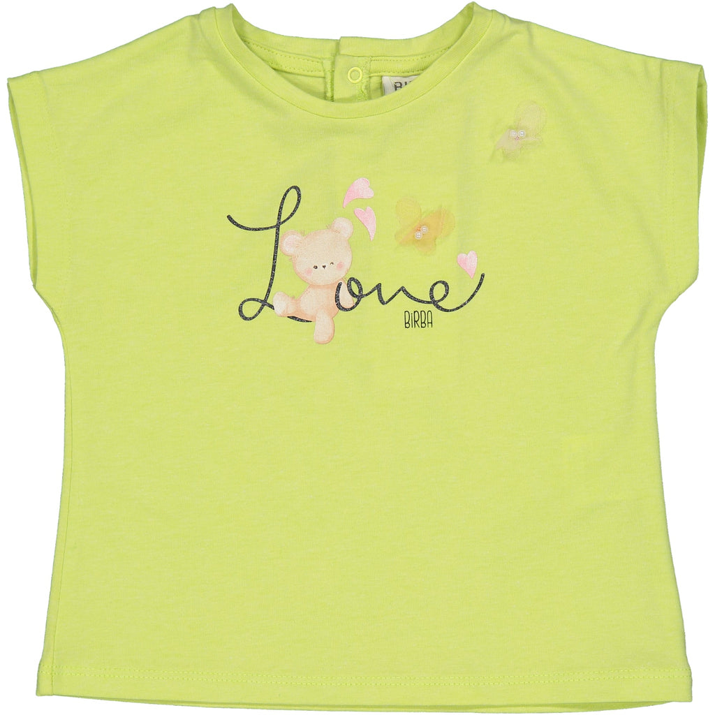 TSHIRT STAMPA LOVE CON FARFALLE IN TULLE