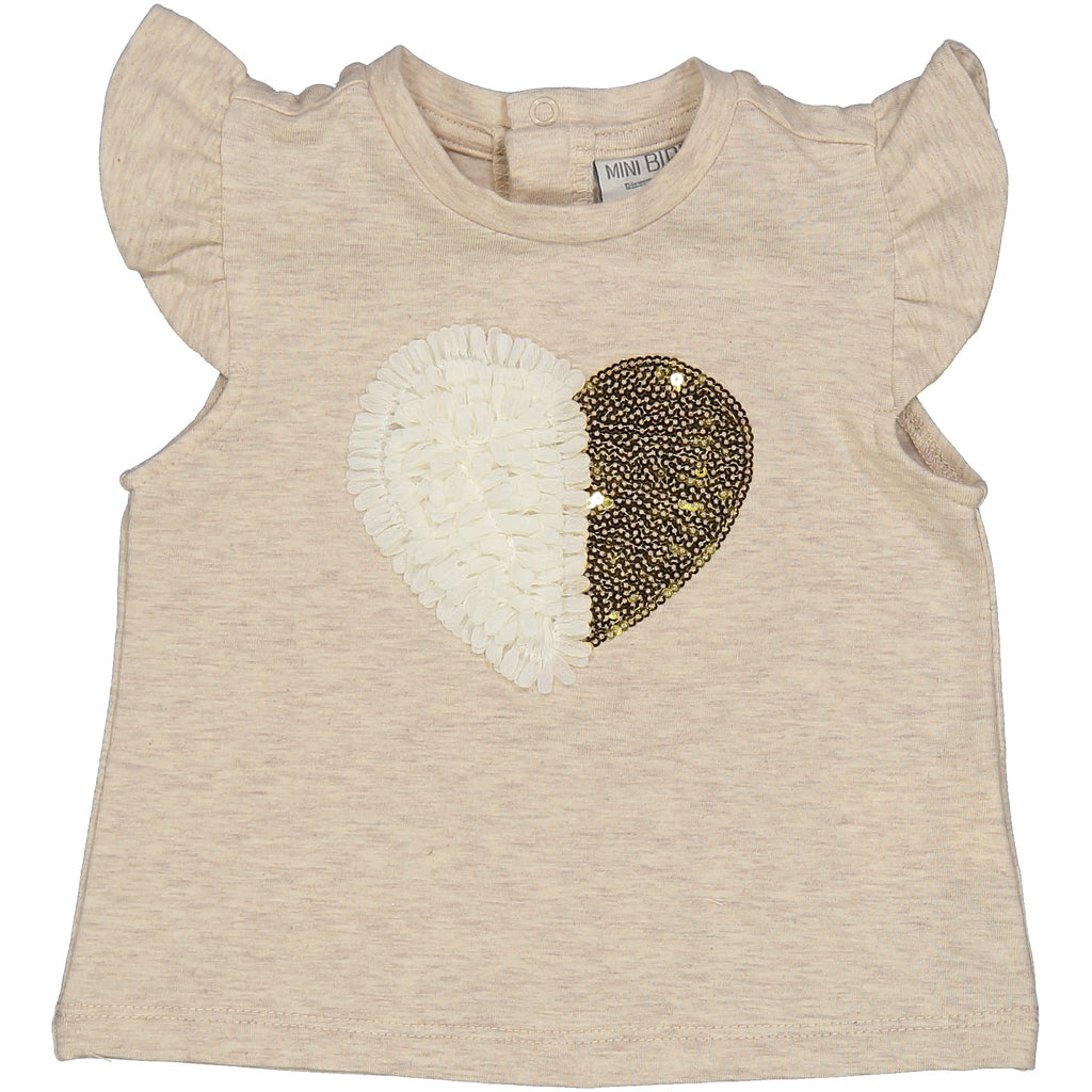 TSHIRT CUORE TULLE E PAILLETTES