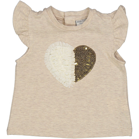 TSHIRT CUORE TULLE E PAILLETTES