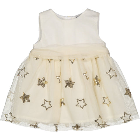VESTITO IN TULLE RICAMATO STELLE PAILLETTES