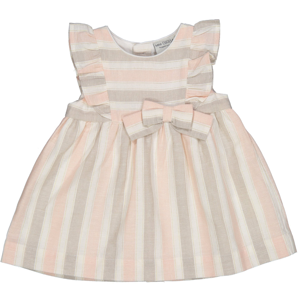 VESTITO MISTO LINO RIGATO CON LUREX
