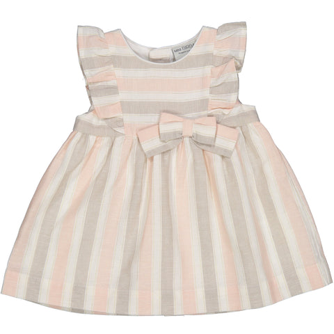 VESTITO MISTO LINO RIGATO CON LUREX