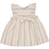 VESTITO MISTO LINO RIGATO CON LUREX