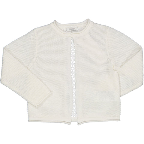 CARDIGAN TRICOT CON INSERTO PIZZO