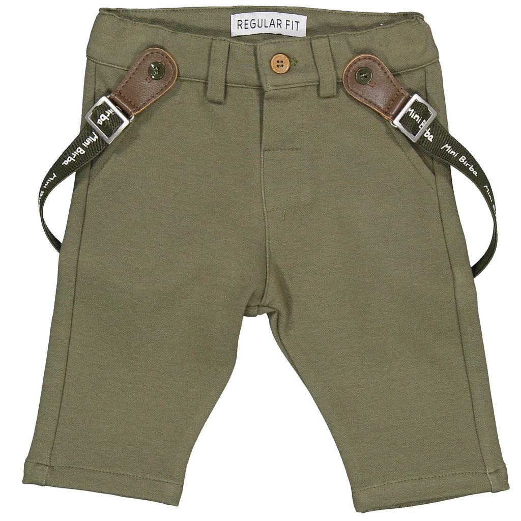 PANTALONE TESSUTO LAVORATO CON BRETELLE