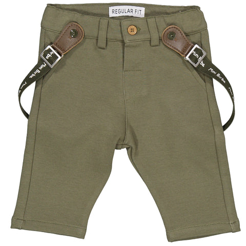 PANTALONE TESSUTO LAVORATO CON BRETELLE