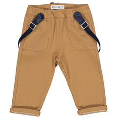 PANTALONE TESSUTO MAGLIA CON BRETELLE
