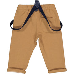 PANTALONE TESSUTO MAGLIA CON BRETELLE