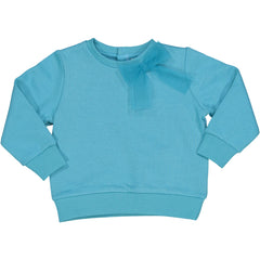 MAGLIA FELPA CON FIOCCO IN TULLE