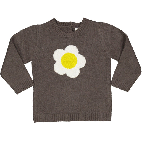 MAGLIONCINO TRICOT RICAMO FIORE