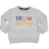 MAGLIA FELPA CON STAMPA E RICAMI