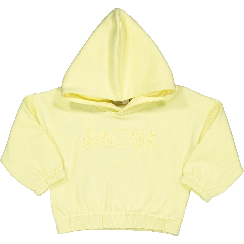 HOODIE CON SCRITTA TONO SU TONO IN VOILE