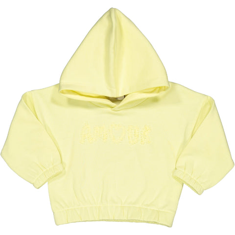 HOODIE CON SCRITTA TONO SU TONO IN VOILE