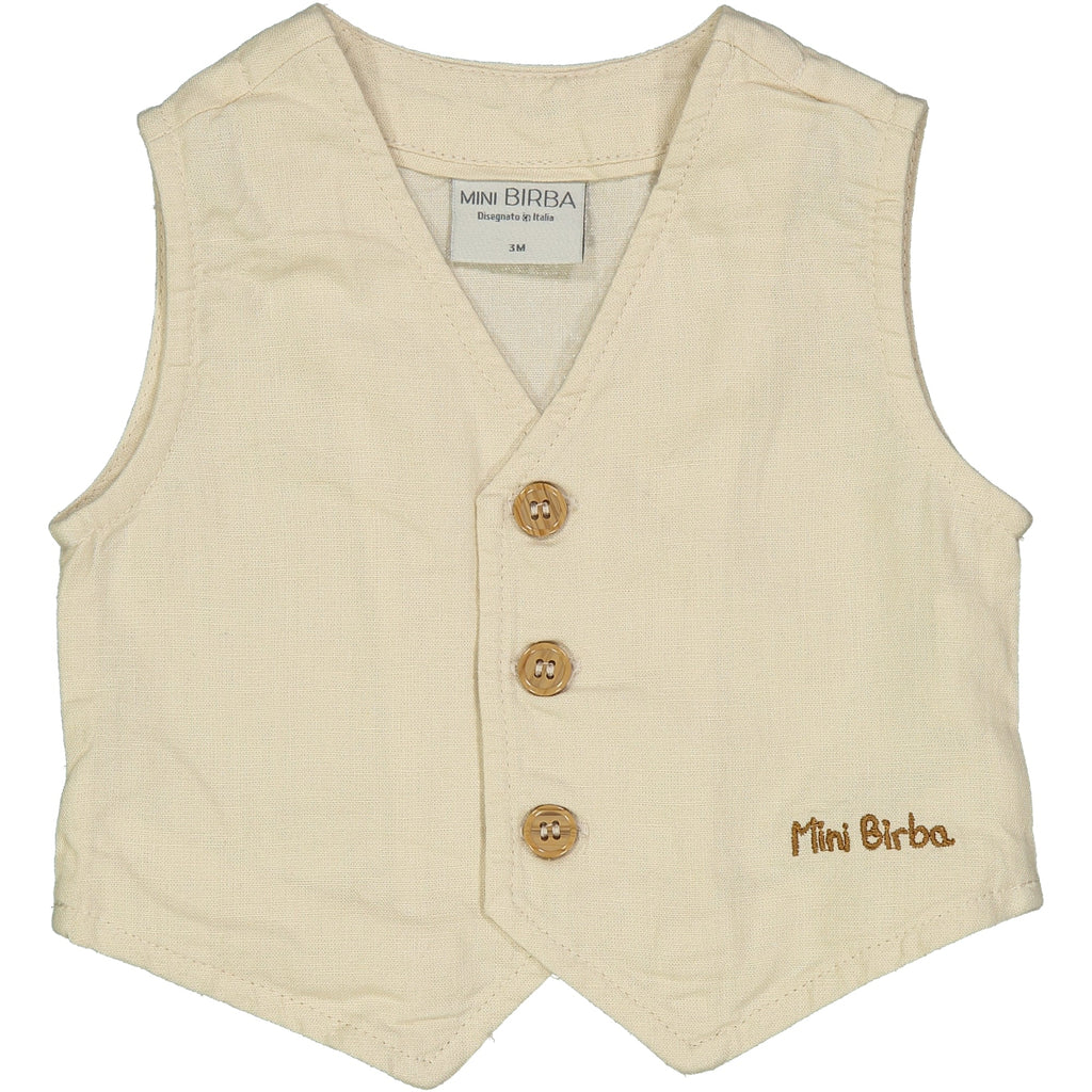 GILET IN MISTO LINO
